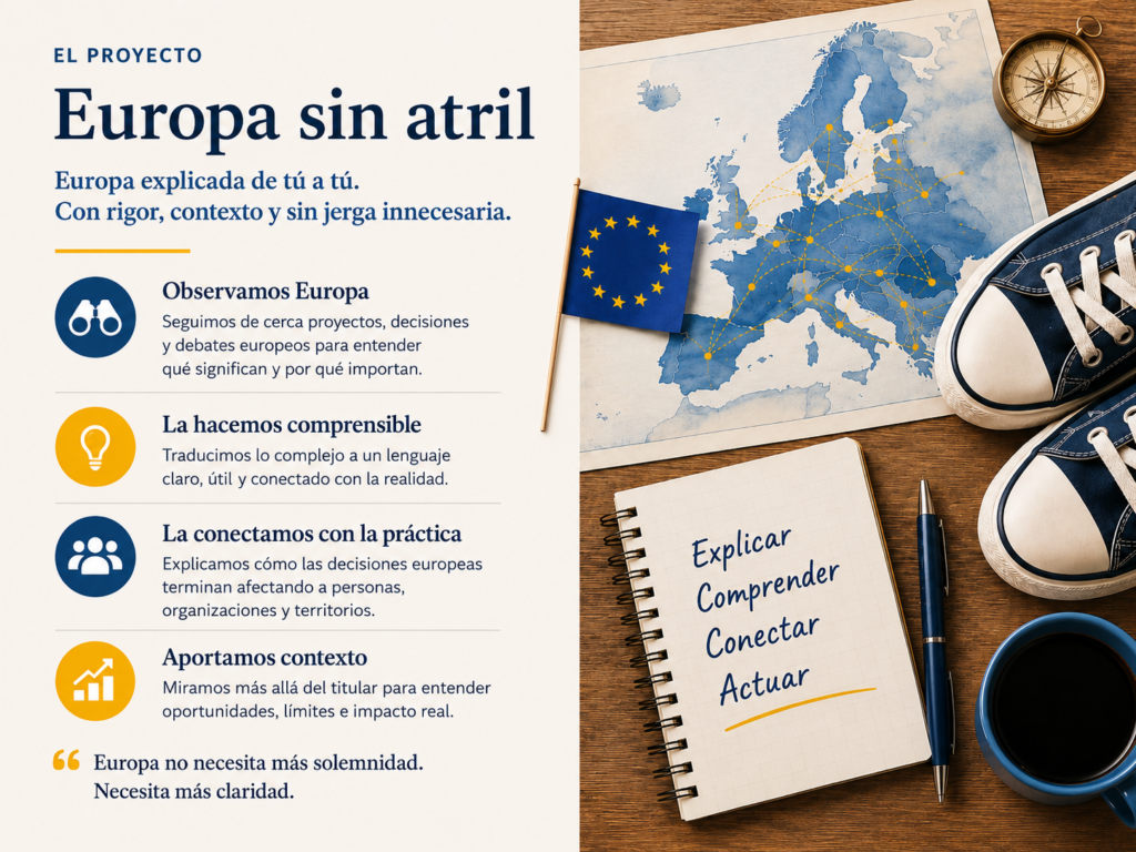 El proyecto 1 Imagen sobre qué es Europa sin atril y cómo explica Europa con claridad, contexto y sin jerga innecesaria.